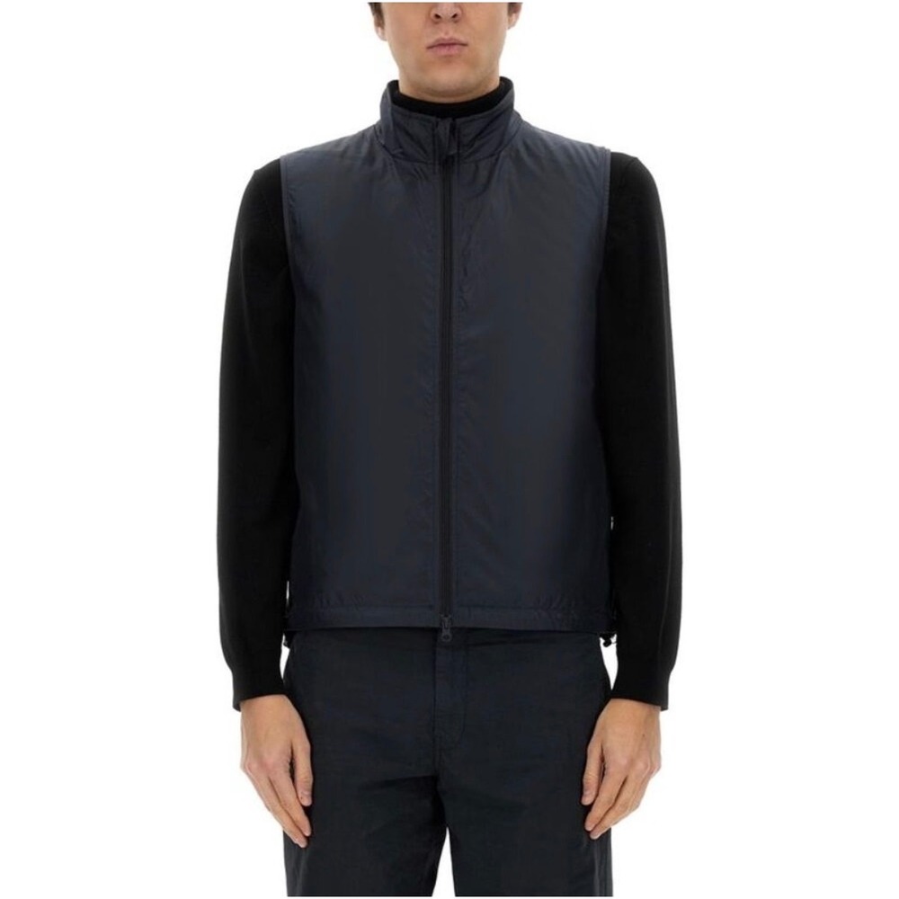 Aspesi Vernes Padded Polyamide Nylon Vest Dark Navy Full Zip High Neck - Small